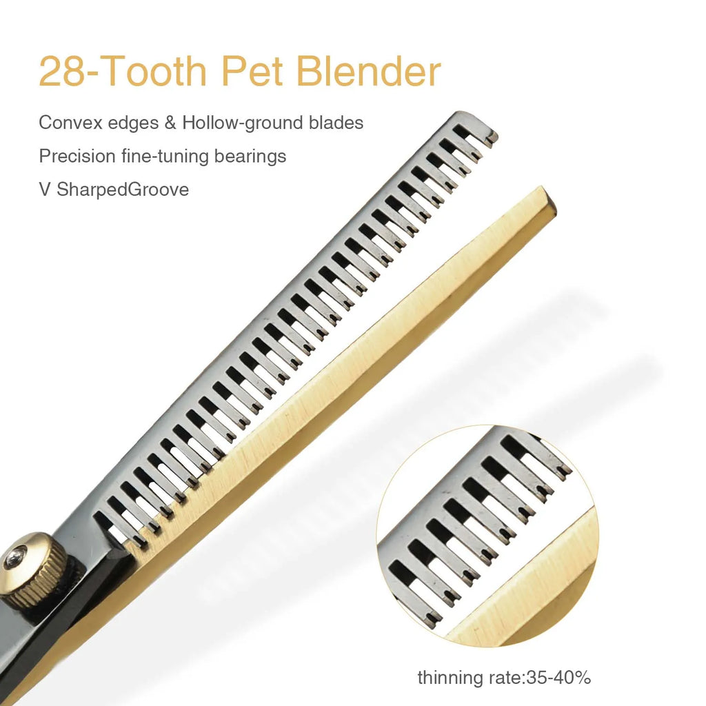 Tijeras profesionales de peluquería para mascotas de acero inoxidable, orientación de la mano derecha, tijeras multiusos para recortar el cabello con cabeza redonda,