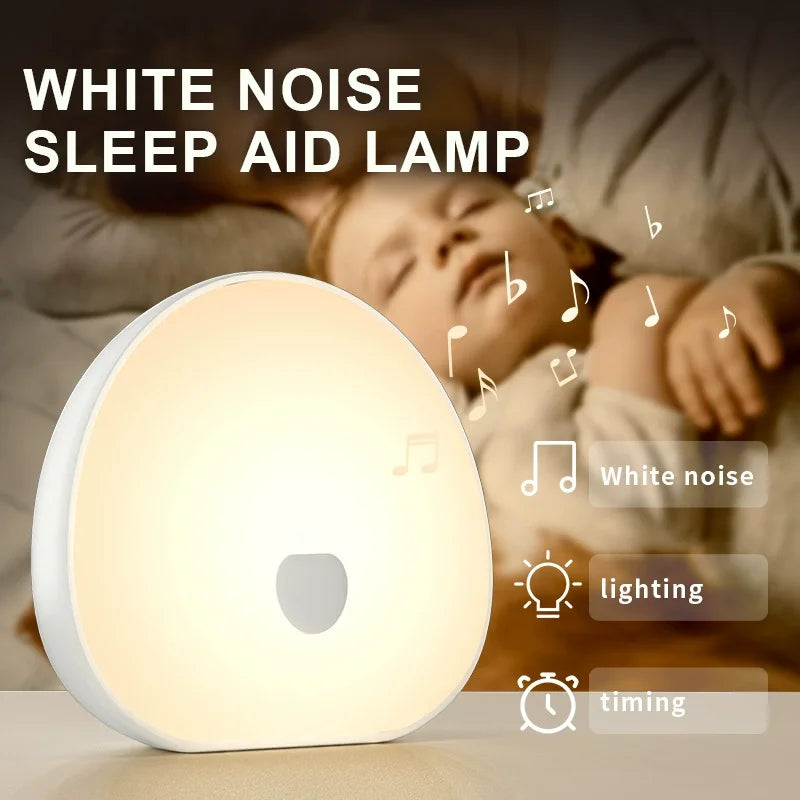 Máquina de ruido blanco para dormir RGB con sonido relajante, luz LED nocturna recargable táctil, lámpara relajante de Audio y sueño para bebé