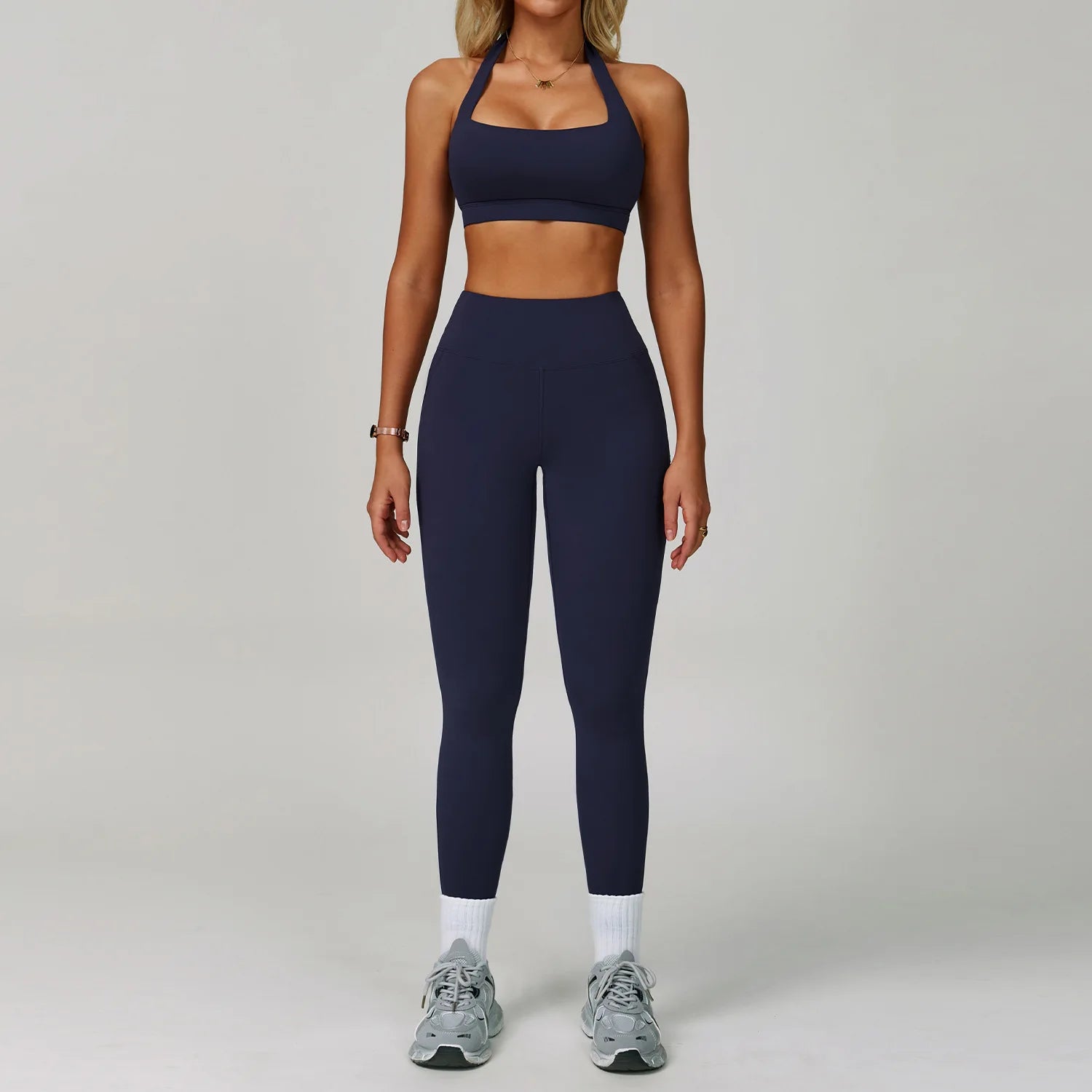 Conjuntos de 2 uds de chándal para mujer, ropa deportiva, conjuntos de Yoga, ropa deportiva, sujetador de entrenamiento, conjunto de mallas de cintura alta, ropa de gimnasio, trajes deportivos