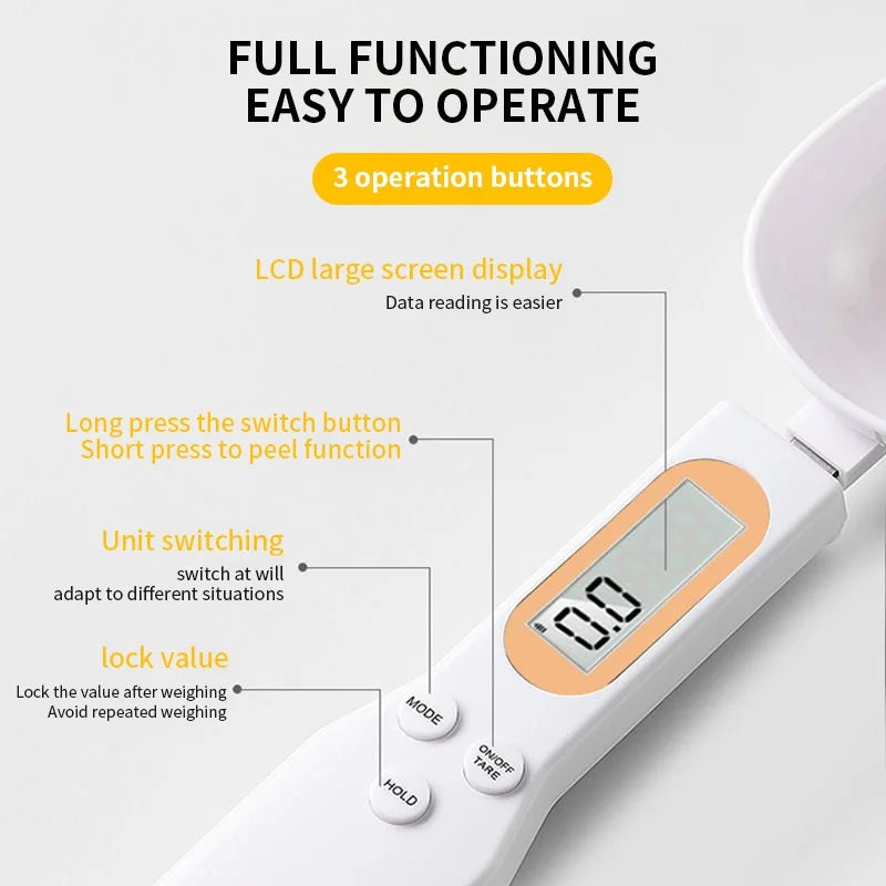 Mini báscula de cuchara báscula Digital de cocina báscula electrónica LCD para alimentos 0,1-500g cocina harina leche café en polvo cuchara medidora de peso