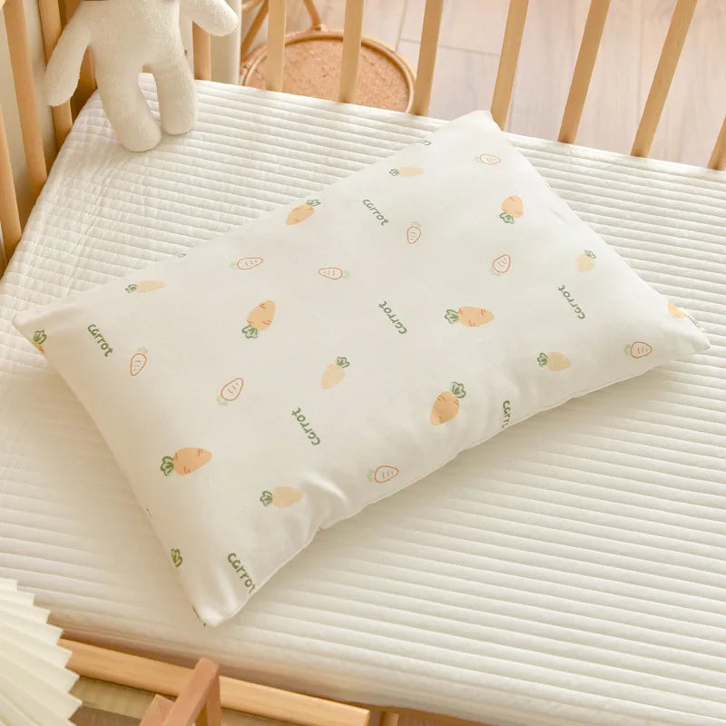 Almohada transpirable de algodón con dibujos animados para bebés y niños, almohada para recién nacidos, almohada para siesta para jardín de infantes, adecuada para uso diario, 30x50cm