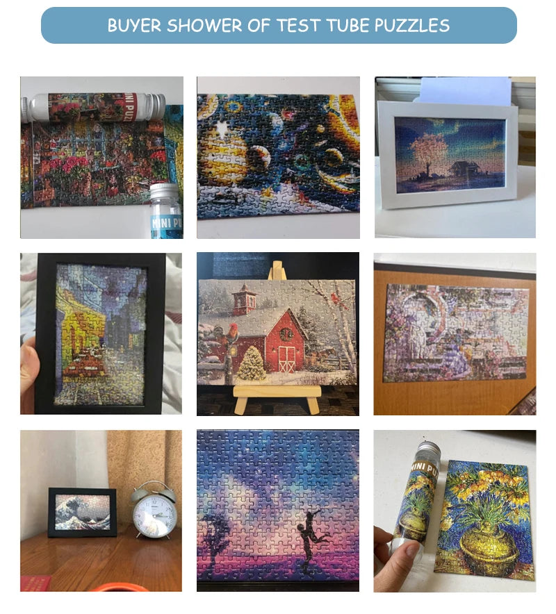 Mini rompecabezas de tubo de ensayo para adultos, rompecabezas de grito, pintura famosa, juego divertido e educativo, exhibición para el hogar, regalos para festivales de cumpleaños
