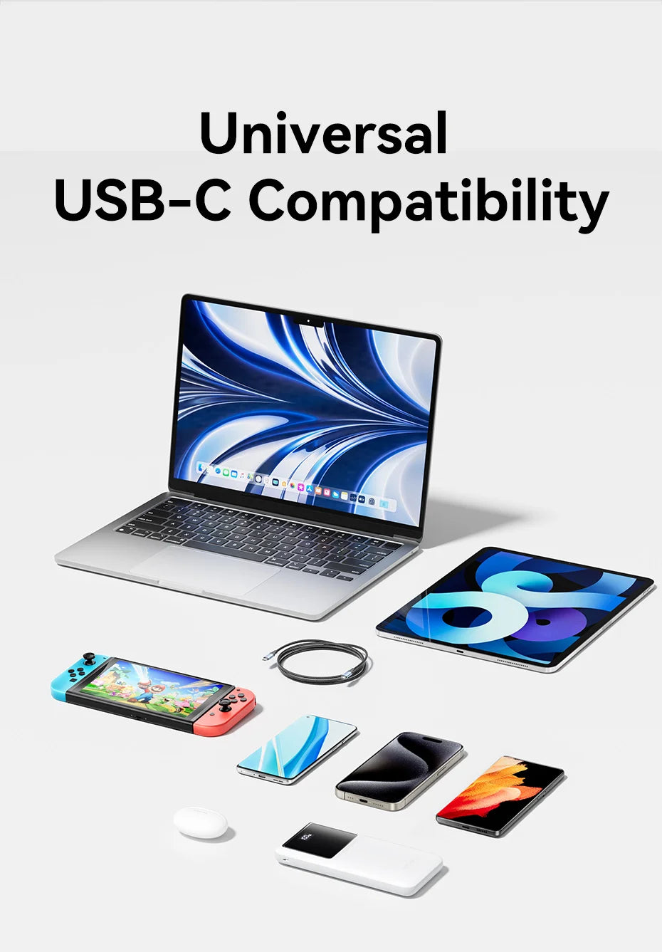 Cable Vention de 240W Tipo C a Tipo C PD3.1, Cable de Carga Rápida USB C a C para Transferencia de Datos, Compatible con MacBook, iPhone 17, 16, 15, Samsung S24, S25, Xiaomi 17
