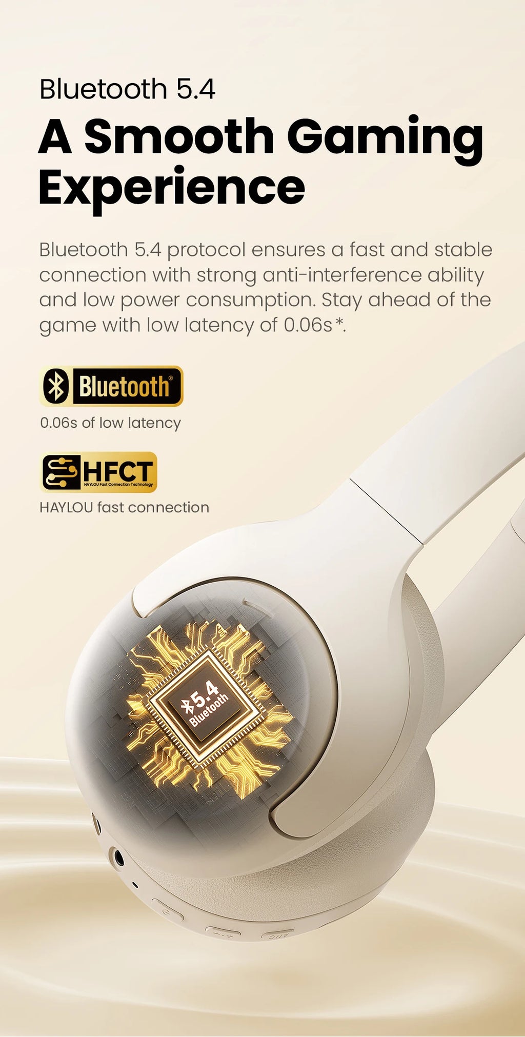 HAYLOU S30 ANC auriculares inalámbricos Bluetooth 5,4 auriculares de alta resolución 43dB auriculares adaptables con cancelación de ruido controlador de 40mm 80H