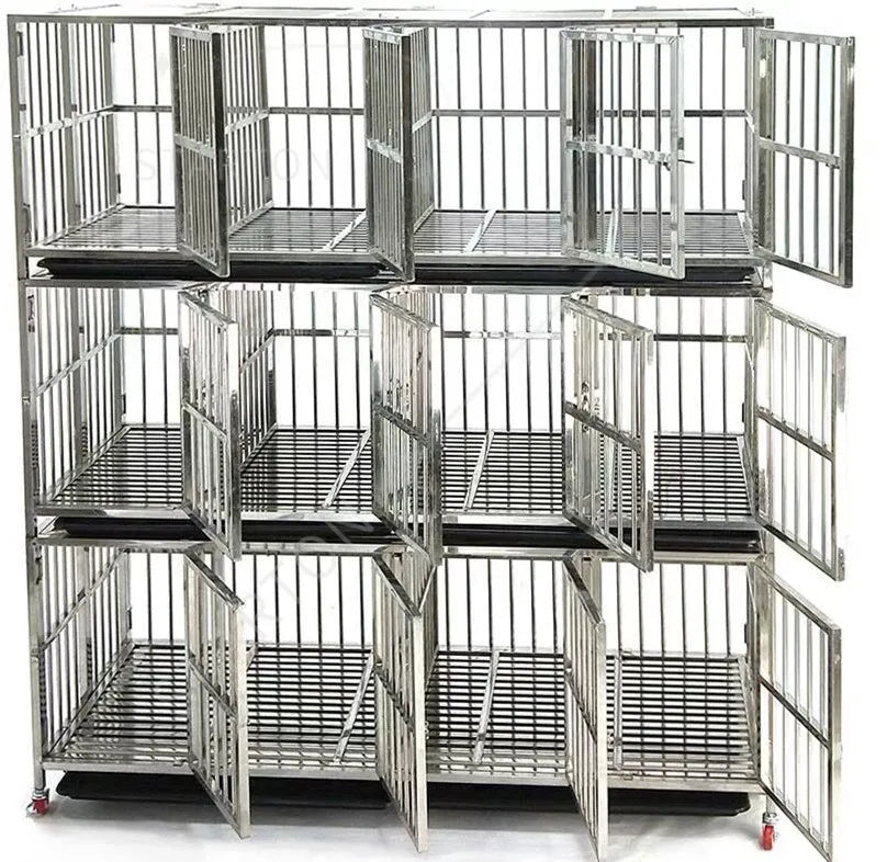 Jaula Plegable de Alambre Metálico Reforzado de Acero Inoxidable para Perros Grandes, Casetas Plegables para Mascotas, Jaulas para Perros Adultos en Oferta