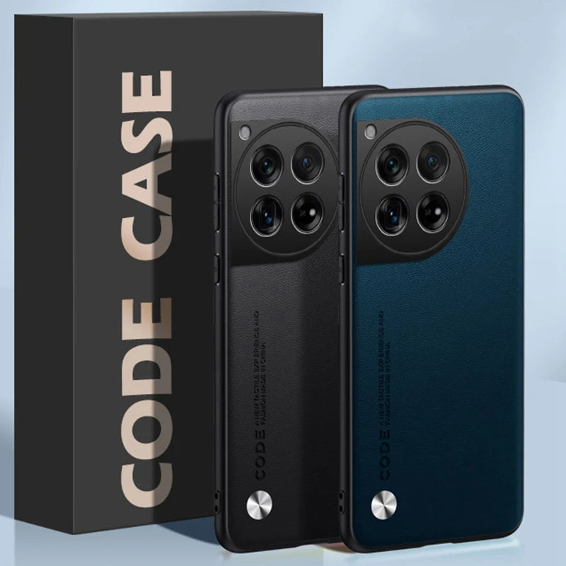 Funda de cuero PU de lujo para OnePlus 12 5G, funda trasera de silicona a prueba de golpes, funda de teléfono de protección completa para OnePlus12 One Plus 12