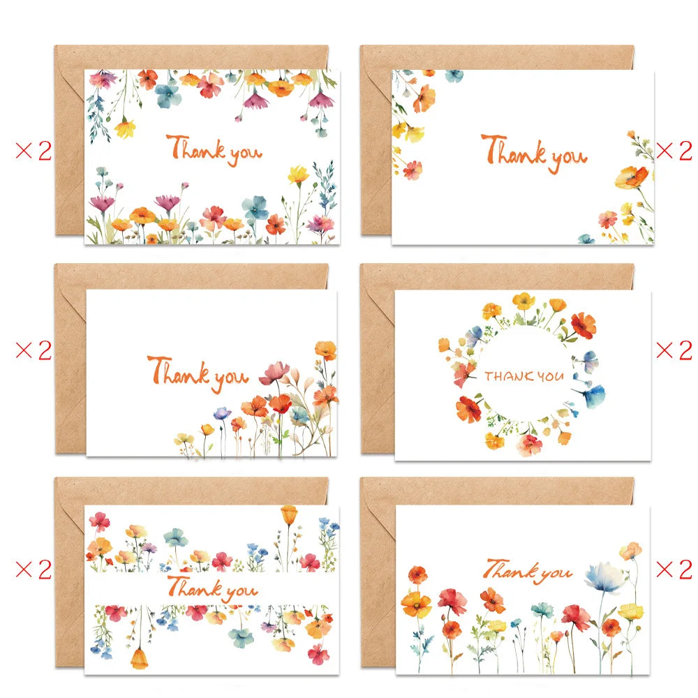 12 tarjetas con sobres, ideales para cumpleaños, Navidad, Día de la Amistad, felicitaciones, negocios y reconocimiento a empleados