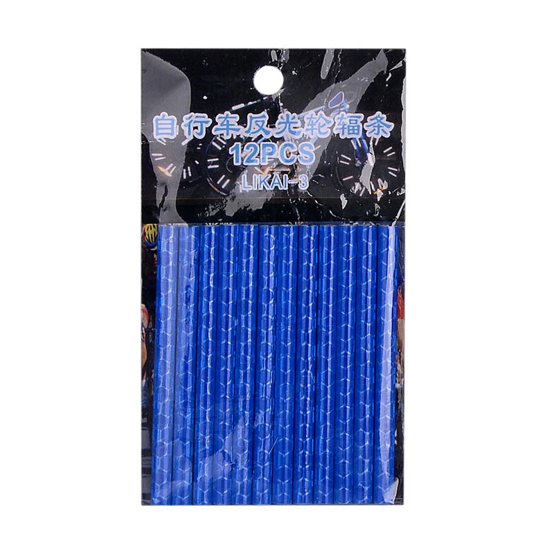 12 unids/bolsa radios de rueda de bicicleta pegatina reflectante tira de tubo luz de advertencia DIY 7,5 cm MTB Reflector de ciclismo Kit de seguridad reflectante