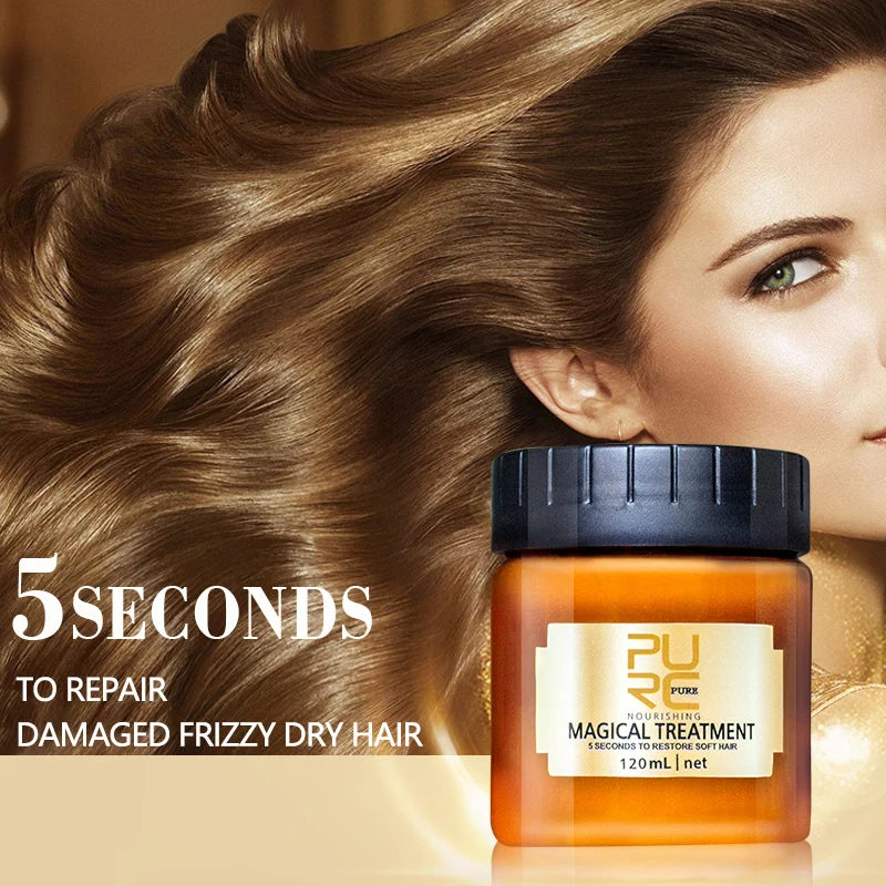 PURC-mascarilla para el cabello con tratamiento mágico, mascarilla para infusión nutritiva durante 5 segundos, repara el daño del cabello, restaura el cuidado del cabello suave