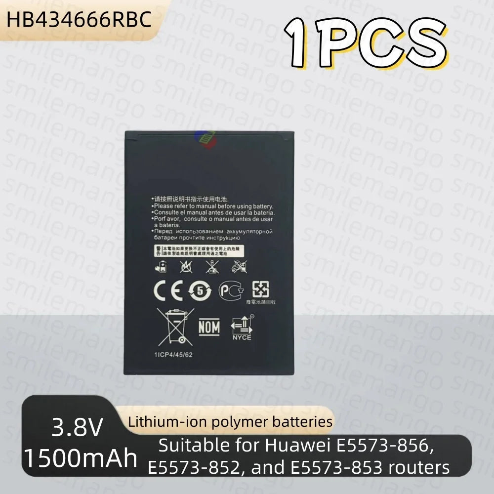 Batería HB434666RBC de alta capacidad de 1500mAh para enrutador Huawei E5573 E5573S E5573s-32 E5573S-320 E5573s-606 -806