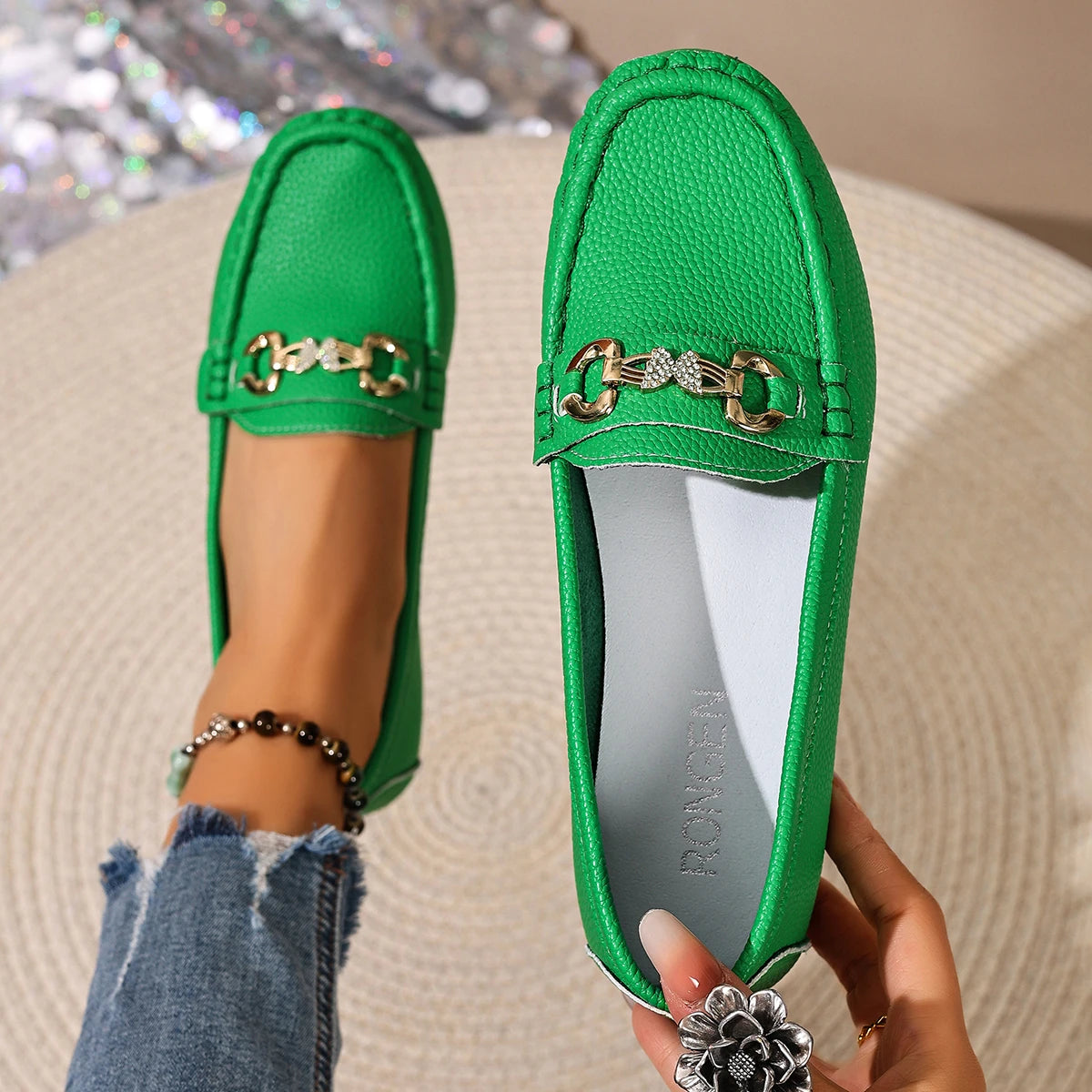 2026 nuevos zapatos planos de mujer primavera otoño Casual Slip on zapatos Mary Jane zapatillas de deporte de moda mujeres punta redonda sólida suela suave mocasines planos