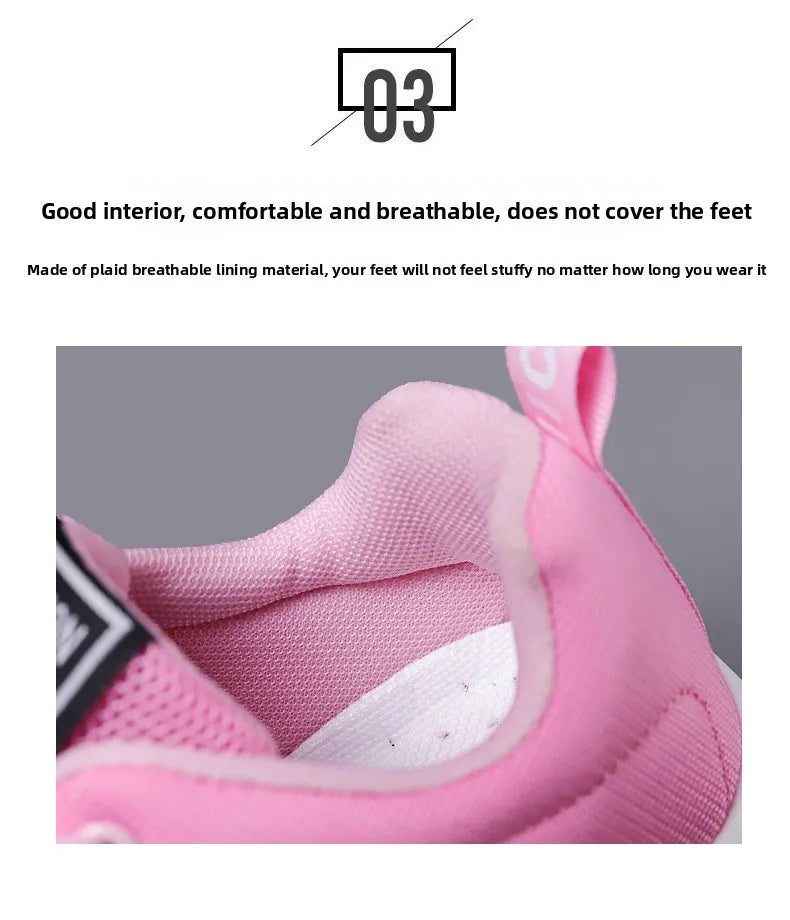 Zapatos deportivos transpirables con amortiguación de aire para mujer, zapatillas informales con cordones cruzados y tacón plano con punta redonda de estilo coreano