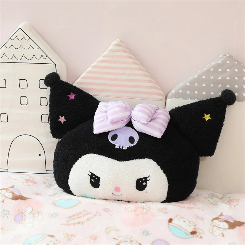 Precioso cojín trasero Kuromi My Melody para asiento de gato, reposacabezas relleno de Anime Cinnamoroll, almohada para sofá cama, decoración del hogar