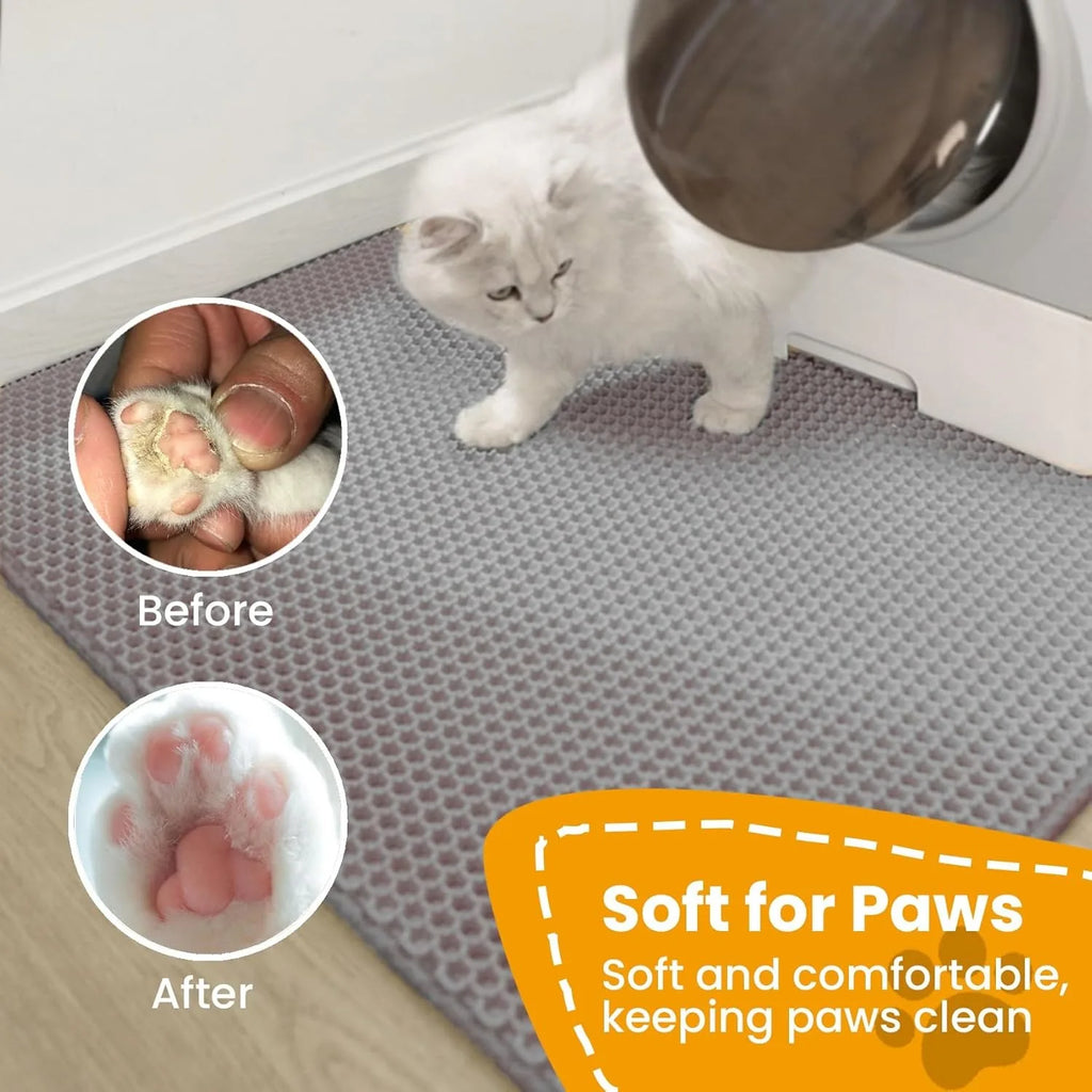 Estera de arena para gatos, doble capa, antideslizante, caja de arena para mascotas grande, estera con filtro, resistente al desgaste, impermeable, antideslizante
