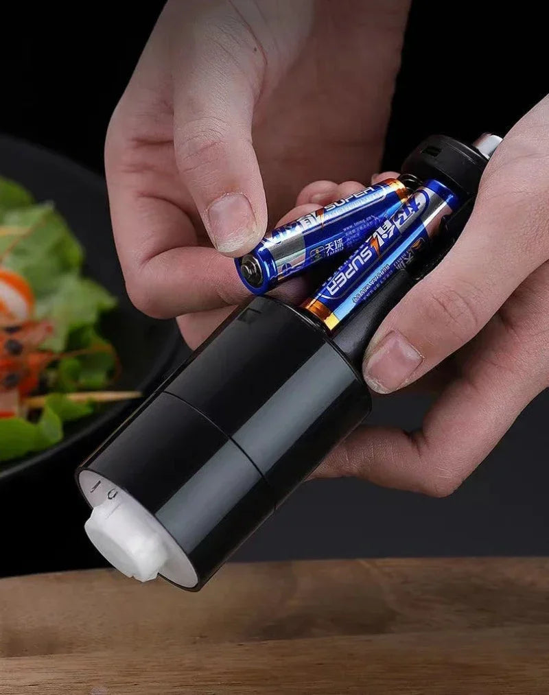 Molinillo eléctrico automático de pimienta y sal con luz LED, molinillo de especias de aspereza ajustable, herramienta de cocina