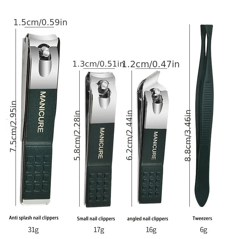 Kit de 9 Piezas para el Cuidado de las Uñas, Portátil, con Cortaúñas, Corta Cutículas, Tijeras para Uñas de los Pies, Lima para Uñas, Pinzas, Ideal para Viajes y el Hogar