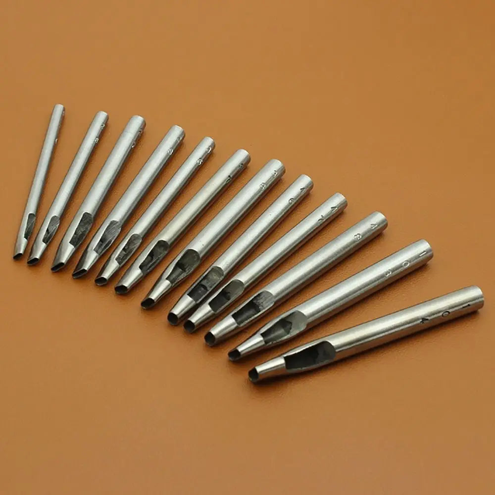 1 ud. Nuevo perforador de cuero para cinturones, herramienta DIY, perforador de agujeros huecos, ovalados, elípticos, de acero para manualidades