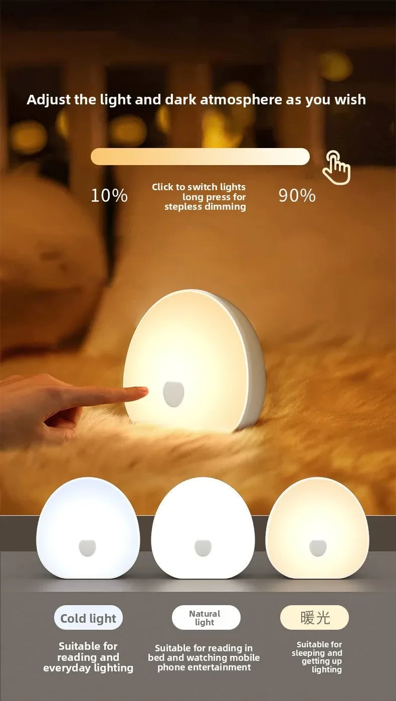 Máquina de ruido blanco para dormir con sonido calmante, luz nocturna LED recargable táctil, lámpara relajante de Audio y sueño para bebé.