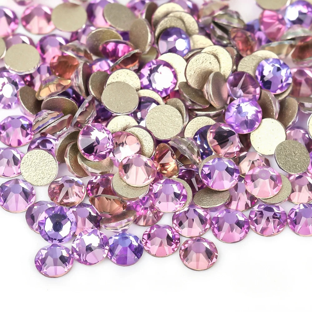 VC 2088-diamantes de imitación para decoración de uñas, 16 caras de corte, cristales brillantes, ss10-30 Strass 8Big + 8Small, sin fijación térmica