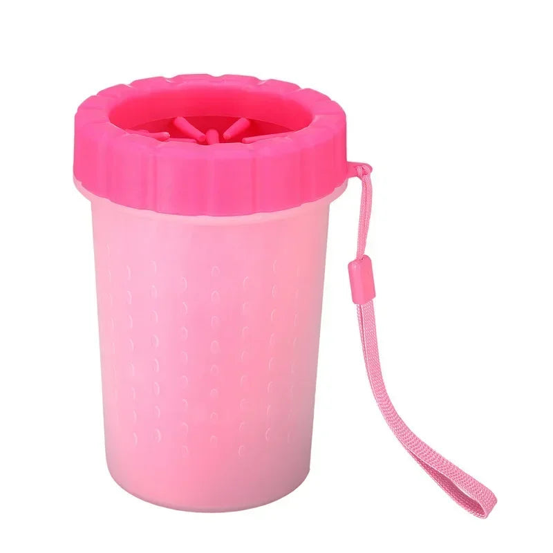 Taza para lavar los pies de mascotas, baño para perros, limpieza de belleza para mascotas, toallitas automáticas sin pies, portátil, limpieza de patas sucias para gatos, taza con cepillo de lavado
