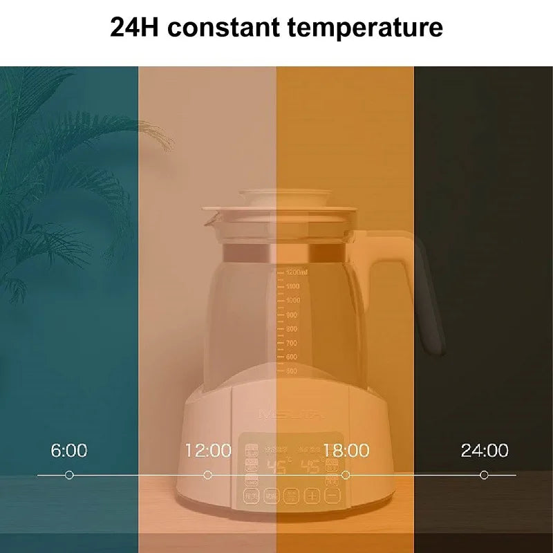 Hervidor termostático regulador de leche infantil de 1,2 L, olla de aislamiento inteligente de agua caliente, calentamiento automático de leche, leche caliente en polvo GL41