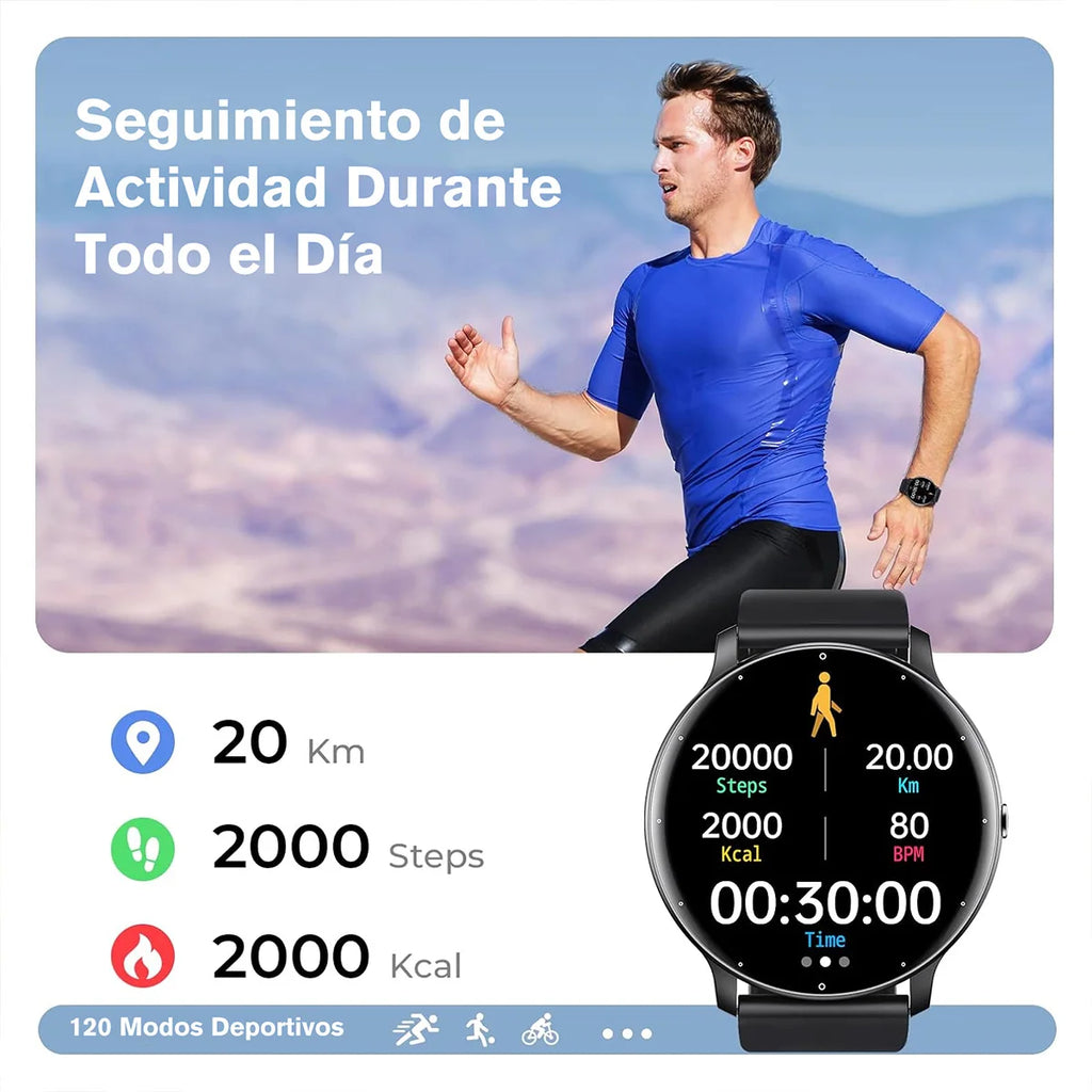 Música dos auriculares reloj inteligente hombres Bluetooth Monitor de salud reloj inteligente deportivo