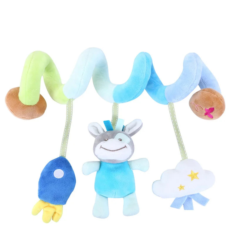 Sonajero de peluche sensorial para bebé, cochecito de juguete, juguetes colgantes móviles musicales, sonajeros móviles para bebés, juegos para recién nacidos de 0 a 6 y 12 meses