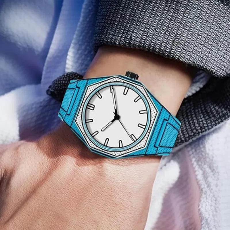 Reloj Deportivo para Hombre, Diseño Minimalista y Creativo Inspirado en el Anime, con Diseño de Gusano, Elegante y Duradero