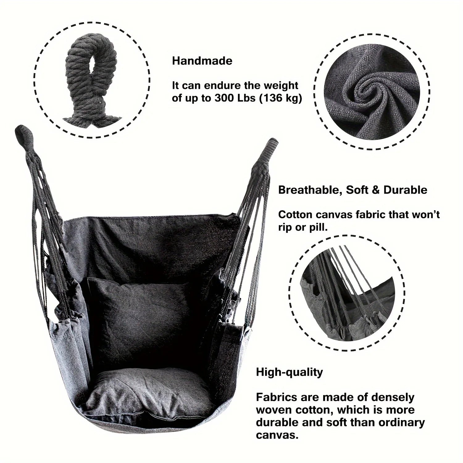 Hamaca de tela de ocio, silla columpio para exteriores, hamaca para dormitorio, hamaca antivuelco (con bolsa de almacenamiento, 1 ud.