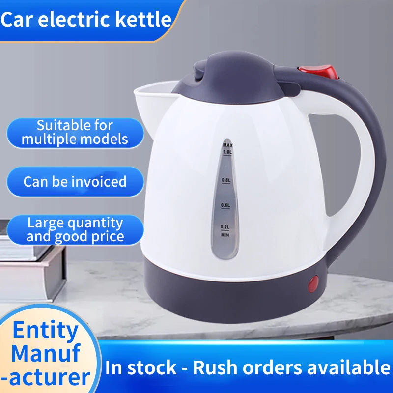 Hervidor de coche portátil, venta al por mayor, camión grande, hervidor eléctrico de 12v y 24v, encendedor de cigarrillos, taza para hervir té, 1000ML