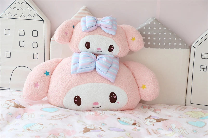 Precioso cojín trasero Kuromi My Melody para asiento de gato, reposacabezas relleno de Anime Cinnamoroll, almohada para sofá cama, decoración del hogar