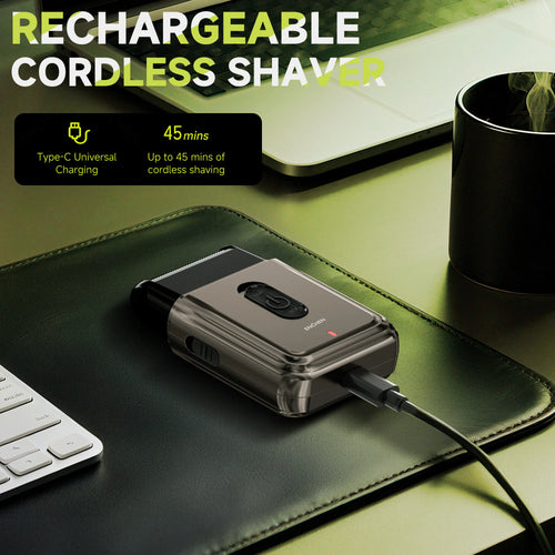 Afeitadora de lámina compacta ENCHEN MS003 con recortadora de precisión POP-UP, carga tipo C con indicador, Motor fuerte de 7000RPM