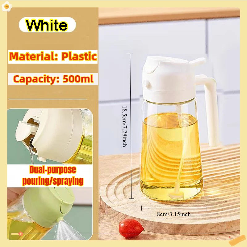 Botella pulverizadora de aceite de 200/300/500ml, pulverizador de aceite de oliva para cocinar barbacoa, pulverizador de aceite para hornear de plástico, botella vacía, botella de vinagre o cepillo de aceite
