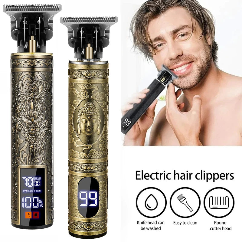 Cortadora de pelo eléctrica profesional Vintage T9, afeitadora portátil recargable por USB para el cuidado de la barba, el mejor regalo