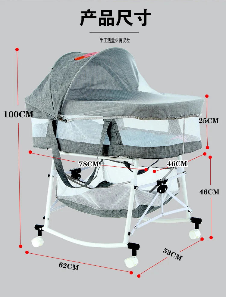 Cuna para bebé, cuna plegable multifuncional para niños recién nacidos, cuna portátil móvil para exteriores