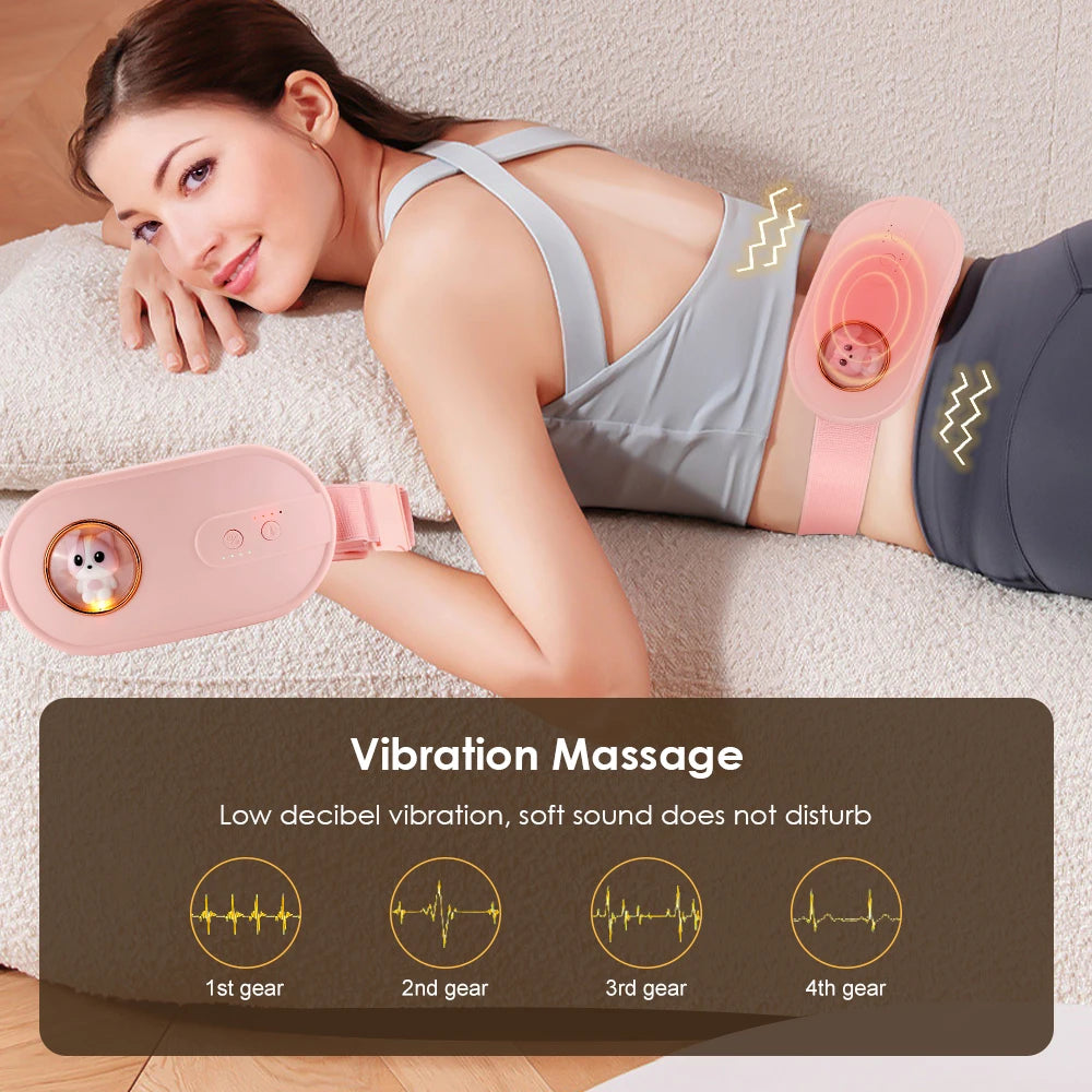 Almohadilla calefactora Menstrual, masajeador Abdominal eléctrico, cinturón de cintura calentado por vibración, cinturón calentador de útero USB para mujeres, cuidado de los períodos