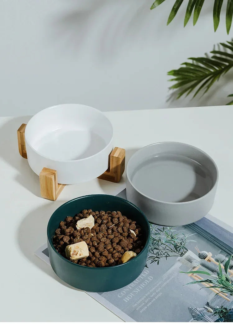 Cuenco doble de cerámica para gatos, cuenco para perros de 400ML, cuenco de agua para alimentación de mascotas, alimentador para cachorros y gatos, suministros de productos, cuencos de agua para alimentos