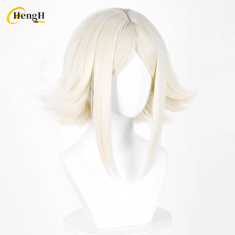 En stock Anime Zanka Guita Enji ‌   Pelucas de Cosplay Rudo Amo Li Glaze, pelo sintético resistente al calor, pelucas para fiesta de Halloween + gorro de peluca