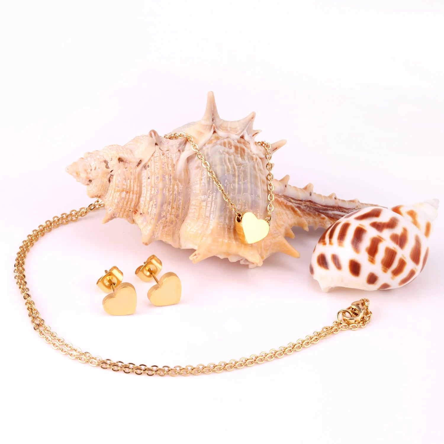 ASONSTEEL-collar con colgante de circonia y flor de corazón brillante para mujer, conjuntos de joyería de acero inoxidable, regalos delicados para uso diario