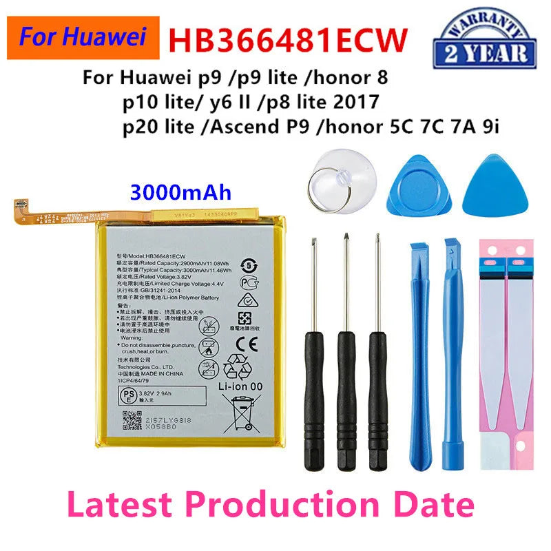 Batería para HuaWei P10/P20/P30 Pro/P40/P40 Pro/P30/Mate20 Pro/Mate 10 Pro/Mate 20X/Mate 30/Mate 30 Pro/P10 Plus/Honor X10 5G