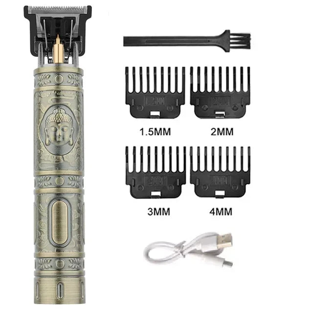 Máquina para cortar cabello T9, cortadora de pelo Vintage, afeitadora de carga rápida USB, cortadora de pelo inalámbrica para peluquero, Barbe para hombres