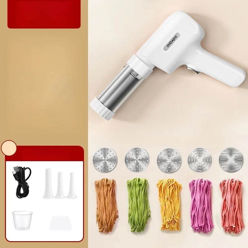 Fabricante de fideos inalámbrico eléctrico, prensa de fideos portátil de mano, electrodomésticos, cocina al aire libre, desayuno en casa, fabricante inteligente