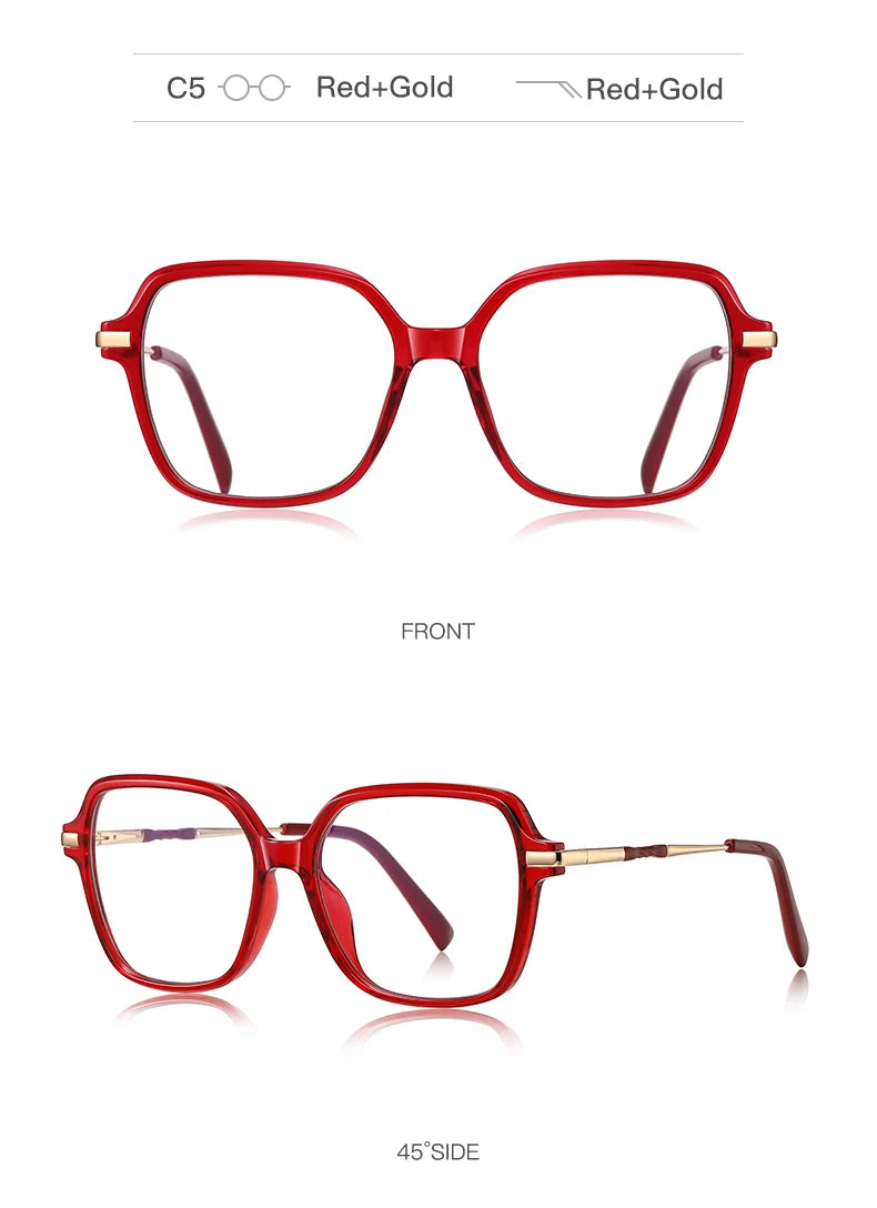 CLLOIO, gafas de lectura poligonales personalizadas de primera calidad, gafas de miopía a la moda para mujer, gafas graduadas con bloqueo de luz azul