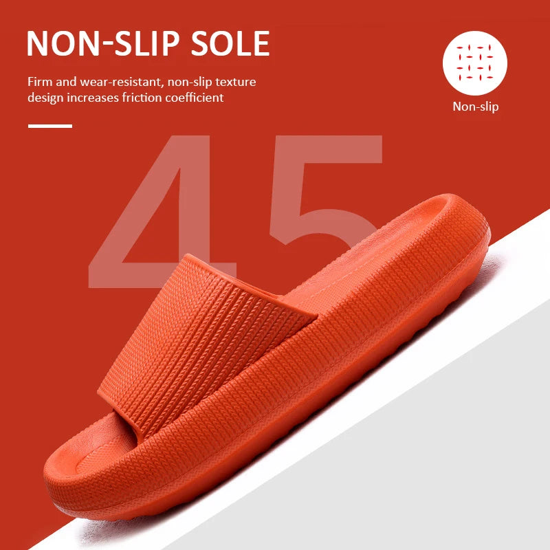 Zapatillas de nube con plataforma gruesa para mujer, sandalias deslizantes con almohada de suela blanda Eva para interior del hogar, chanclas de playa antideslizantes de verano 2025