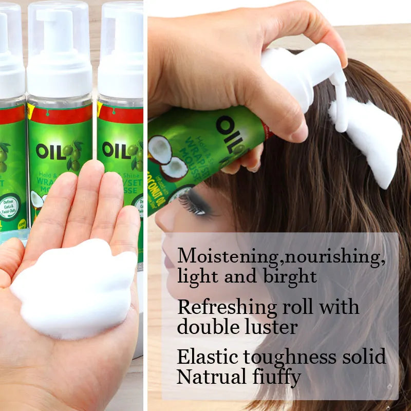 Mousse para el cabello con Control del Frizz, estilos ondulados, trenzas de Mousse, espuma hidratante de 100Ml, ratón para peinar el cabello con barra de cera para el cabello para trenzas