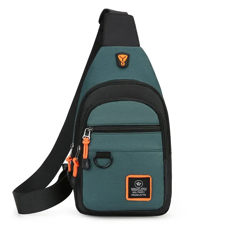Riñoneras informales con estilo para hombre, bolso de pecho para hombre, bolso de pecho a la moda, bolso de hombro tipo bandolera de tela Oxford ligero