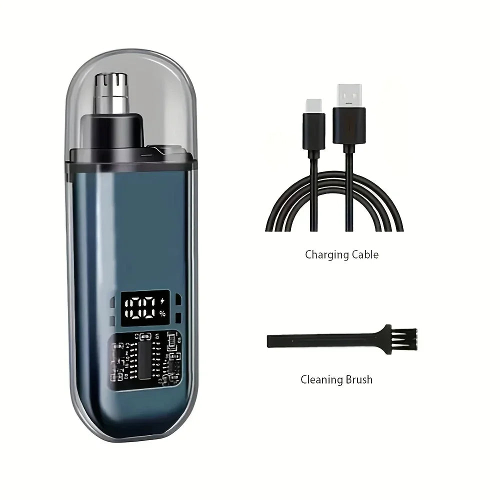 Recortador de Vello Nasal y de Orejas para Hombre - Recargable por USB C, Carga Rápida, Kit de Aseo Compacto