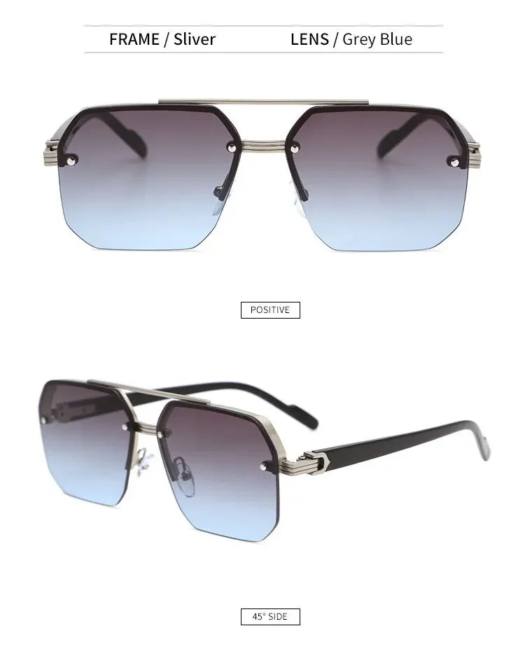 VBCX Gafas de sol de lujo a la moda para hombres y mujeres, gafas de sol retro para exteriores con protección UV400, gafas de sol unisex en 8 colores, gafas clásicas de medio marco