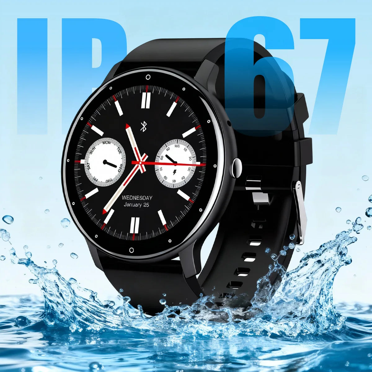 Música dos auriculares reloj inteligente hombres Bluetooth Monitor de salud reloj inteligente deportivo