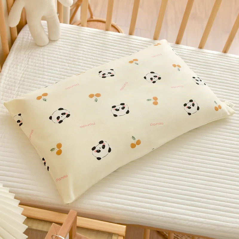 Almohada transpirable de algodón con dibujos animados para bebés y niños, almohada para recién nacidos, almohada para siesta para jardín de infantes, adecuada para uso diario, 30x50cm